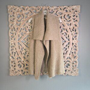 Ann Taylor Loft Wool and Alpaca blend Beige tan Open Sweater Vest, Size Small